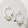 Marco Island Shell and Mother of Pearl Drop Hoop Earrings